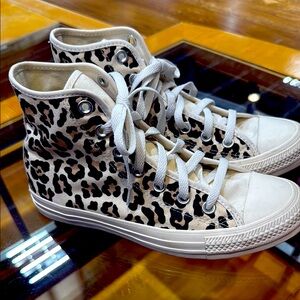 Converse Leopard Print High-Top Sneakers